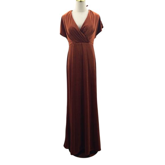 AW BRIDAL SZ 10 L burnt orange Meara cocktail wedding formal maxi dress B60 - Picture 3 of 9